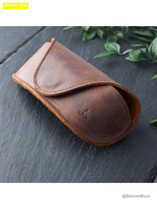 Real Leather Glasses Case - Handmade in Europe - Sunglasses Pouch for Men &